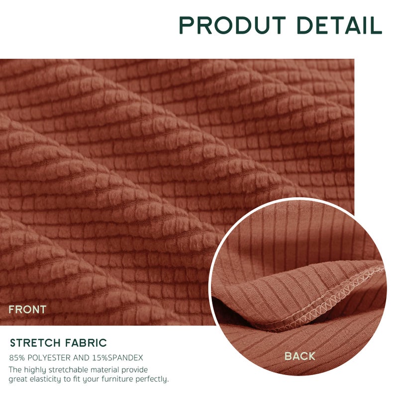 Hokway 2 Piece Couch Cushion Slipcovers Stretch Reversible Cushion Replacement Slipcovers Sofa Cushion Covers(Brick, 2) - Image 2